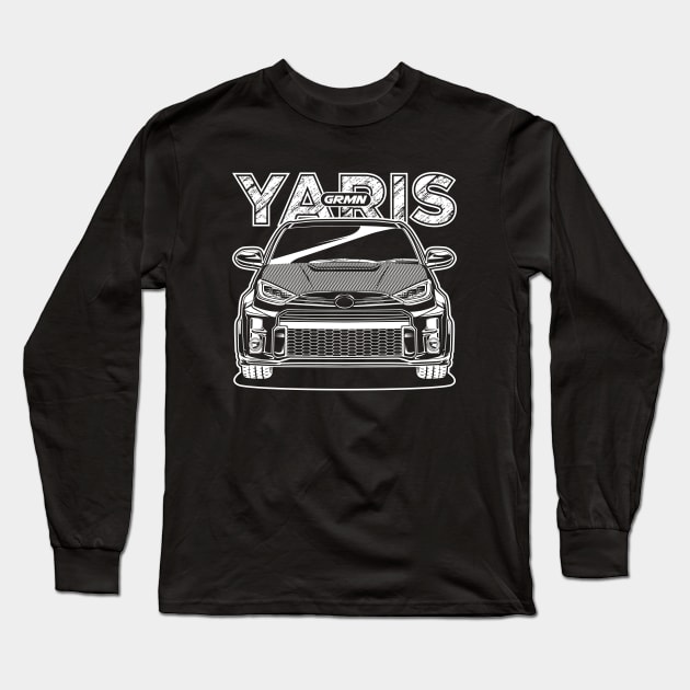 GRMN Yaris - White Print Long Sleeve T-Shirt by WINdesign